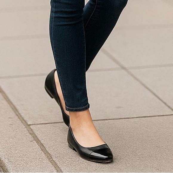 DV by Dolce Vita Malanie Black Toe Cap Ballet Flats | Size 9 | NWT - Picture 3 of 12